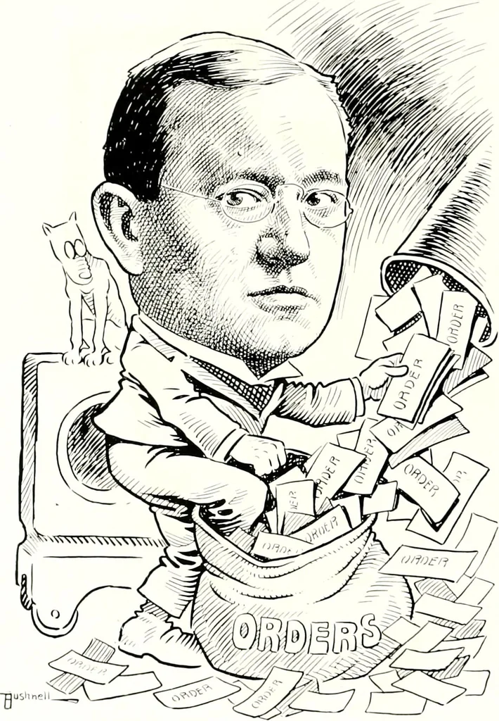 An illustration from A gallery of pen sketches in black and white of "Cincinnatians as we see 'em", 1905, leaf 21
