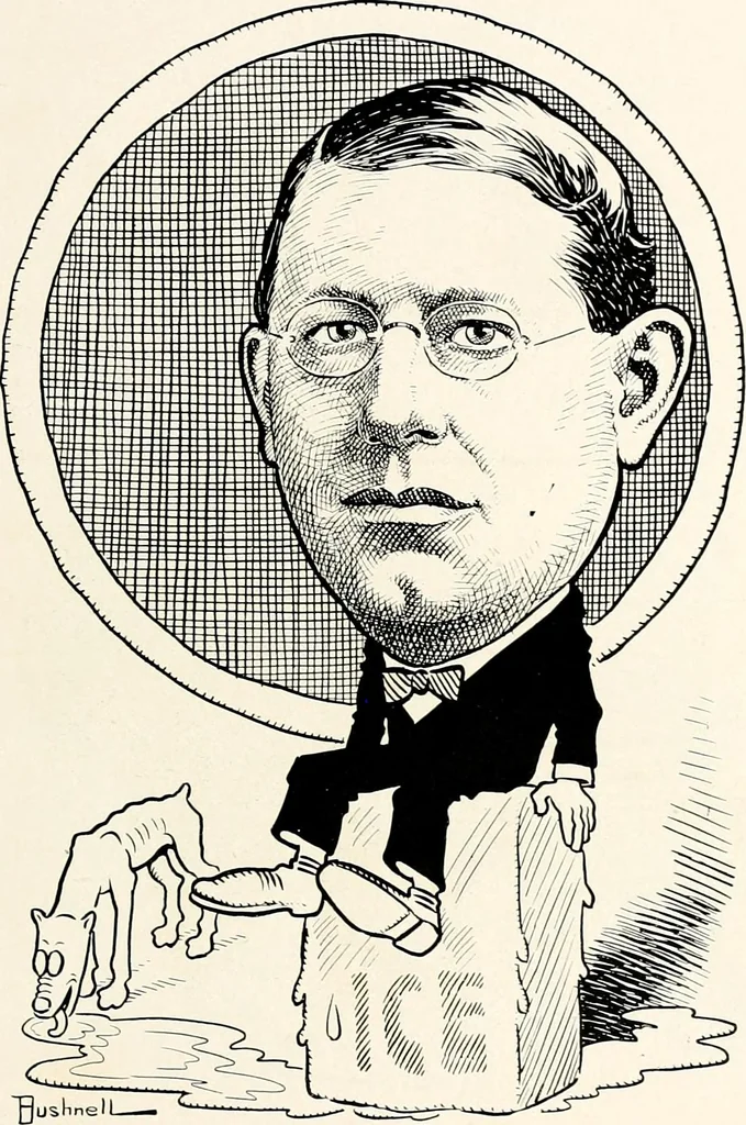 An illustration from A gallery of pen sketches in black and white of "Cincinnatians as we see 'em", 1905, leaf 220