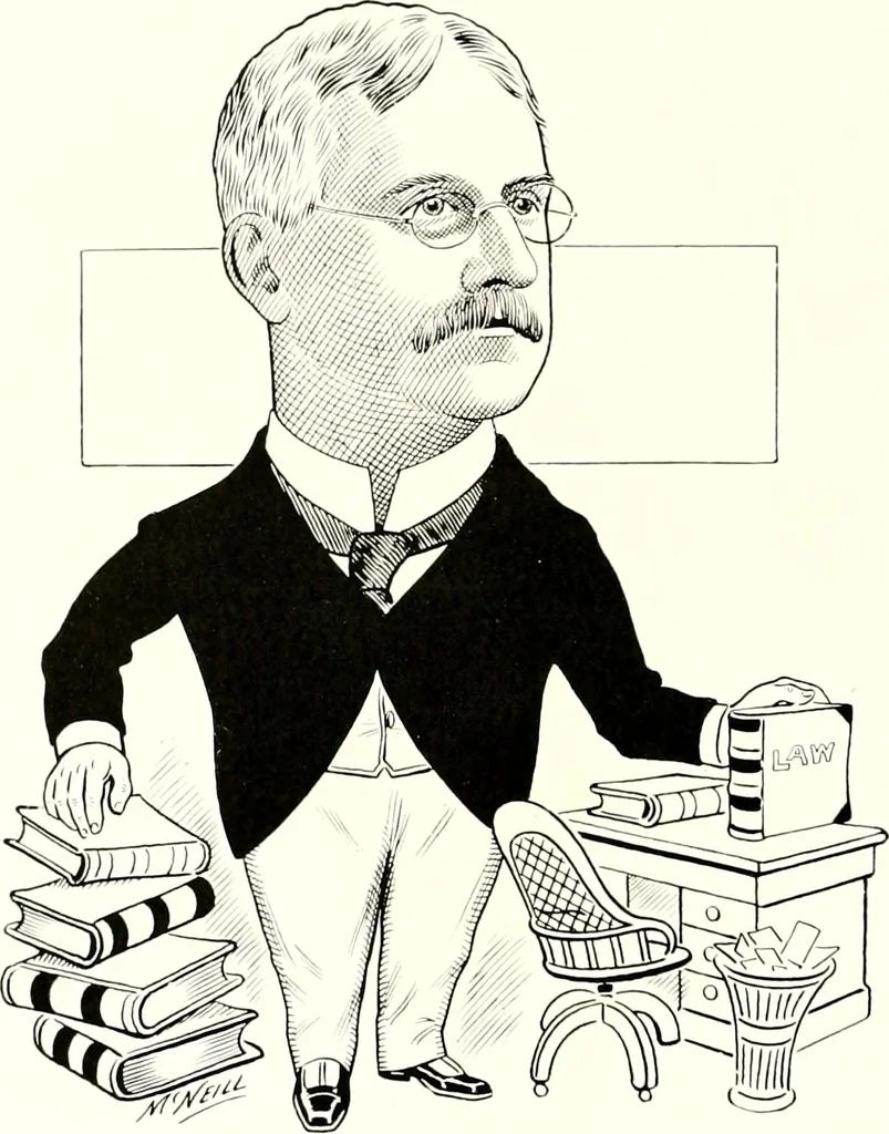 An illustration from A gallery of pen sketches in black and white of "Cincinnatians as we see 'em", 1905, leaf 223