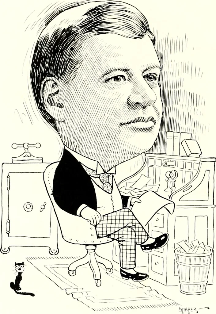 An illustration from A gallery of pen sketches in black and white of "Cincinnatians as we see 'em", 1905, leaf 225