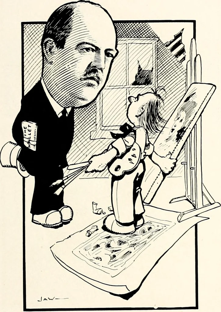 An illustration from A gallery of pen sketches in black and white of "Cincinnatians as we see 'em", 1905, leaf 230