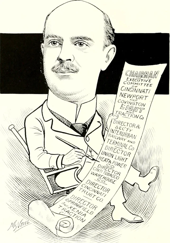 An illustration from A gallery of pen sketches in black and white of "Cincinnatians as we see 'em", 1905, leaf 231