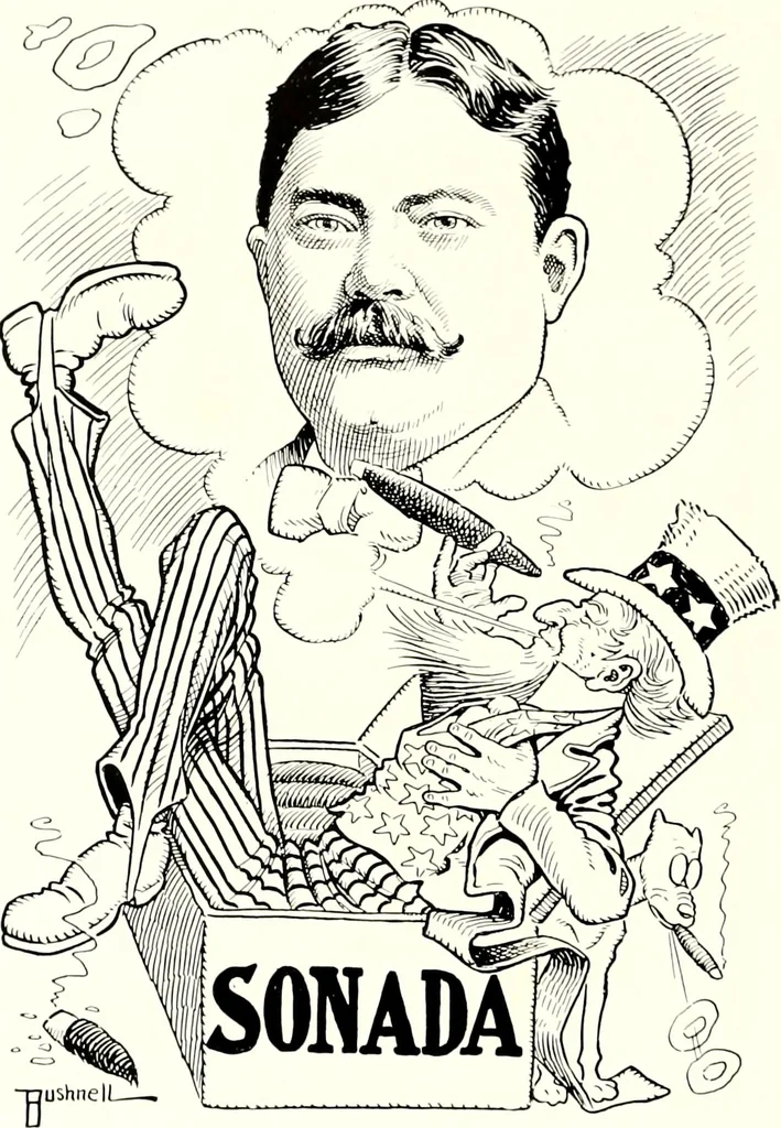 An illustration from A gallery of pen sketches in black and white of "Cincinnatians as we see 'em", 1905, leaf 233