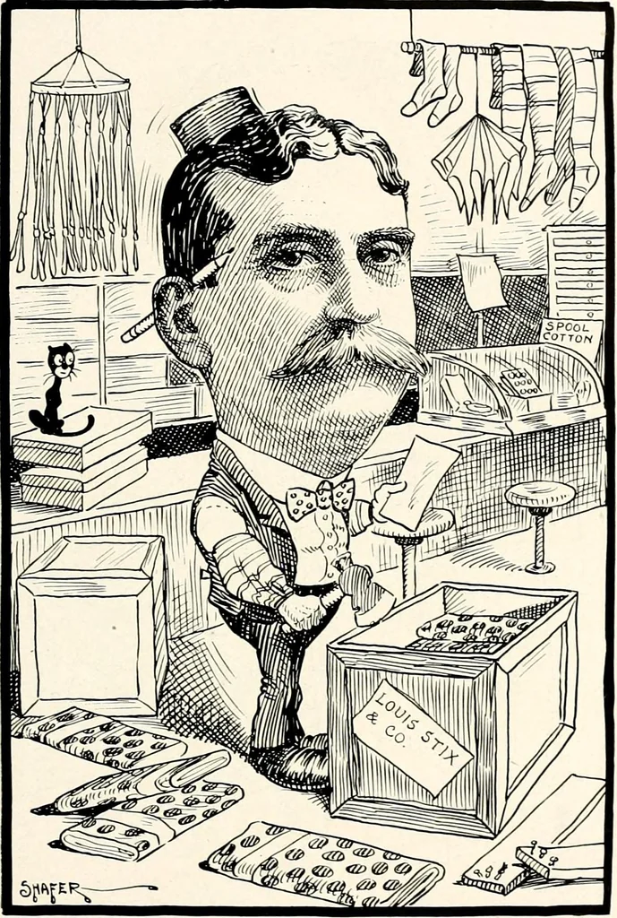 An illustration from A gallery of pen sketches in black and white of "Cincinnatians as we see 'em", 1905, leaf 234