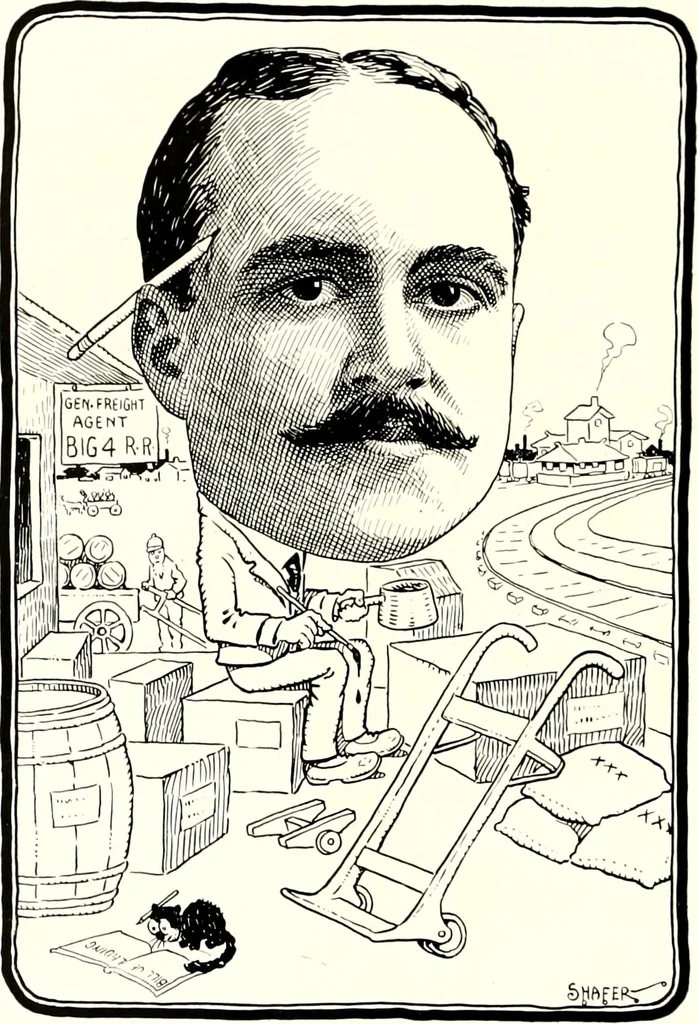 An illustration from A gallery of pen sketches in black and white of "Cincinnatians as we see 'em", 1905, leaf 235