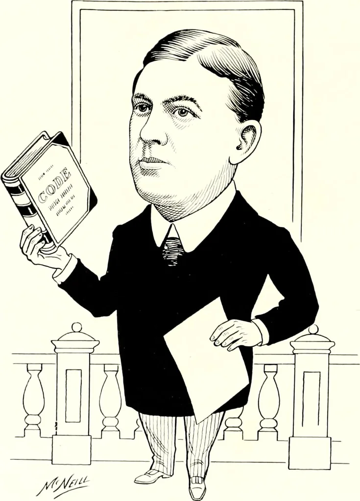 An illustration from A gallery of pen sketches in black and white of "Cincinnatians as we see 'em", 1905, leaf 239
