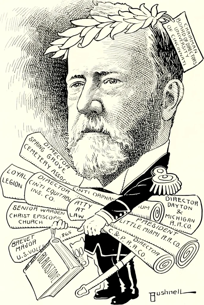 An illustration from A gallery of pen sketches in black and white of "Cincinnatians as we see 'em", 1905, leaf 245