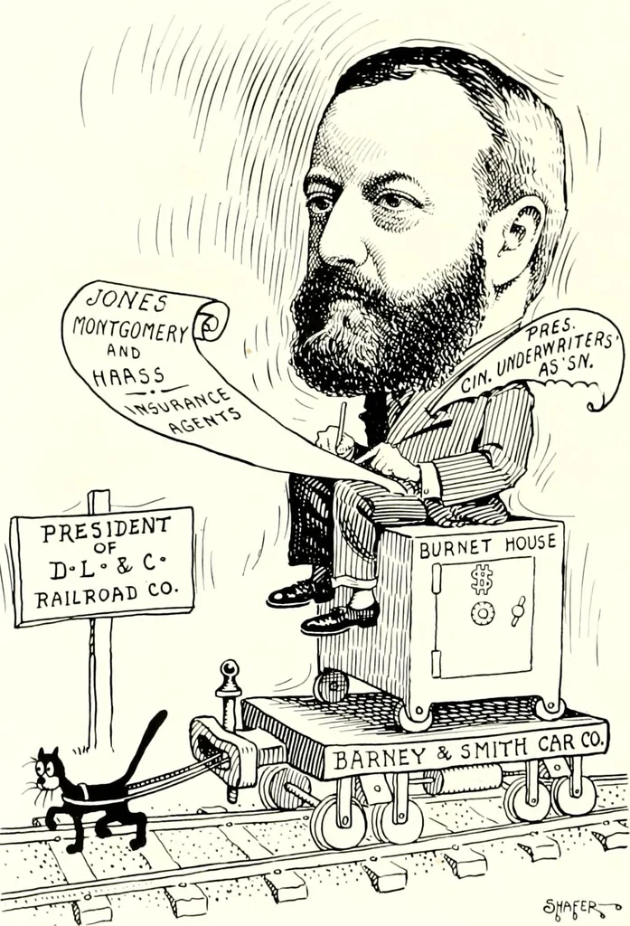 An illustration from A gallery of pen sketches in black and white of "Cincinnatians as we see 'em", 1905, leaf 247