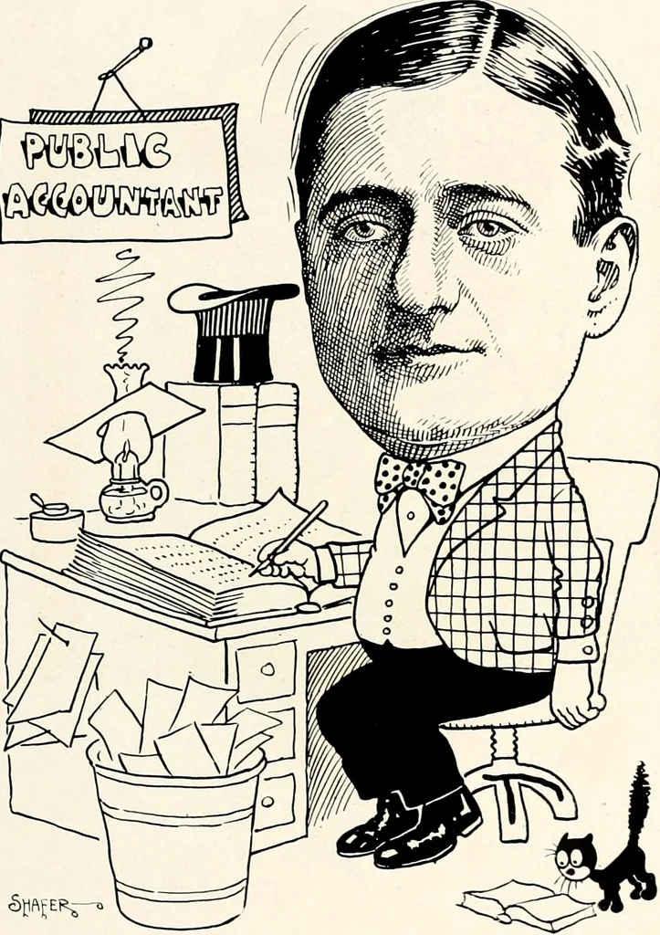 An illustration from A gallery of pen sketches in black and white of "Cincinnatians as we see 'em", 1905, leaf 252