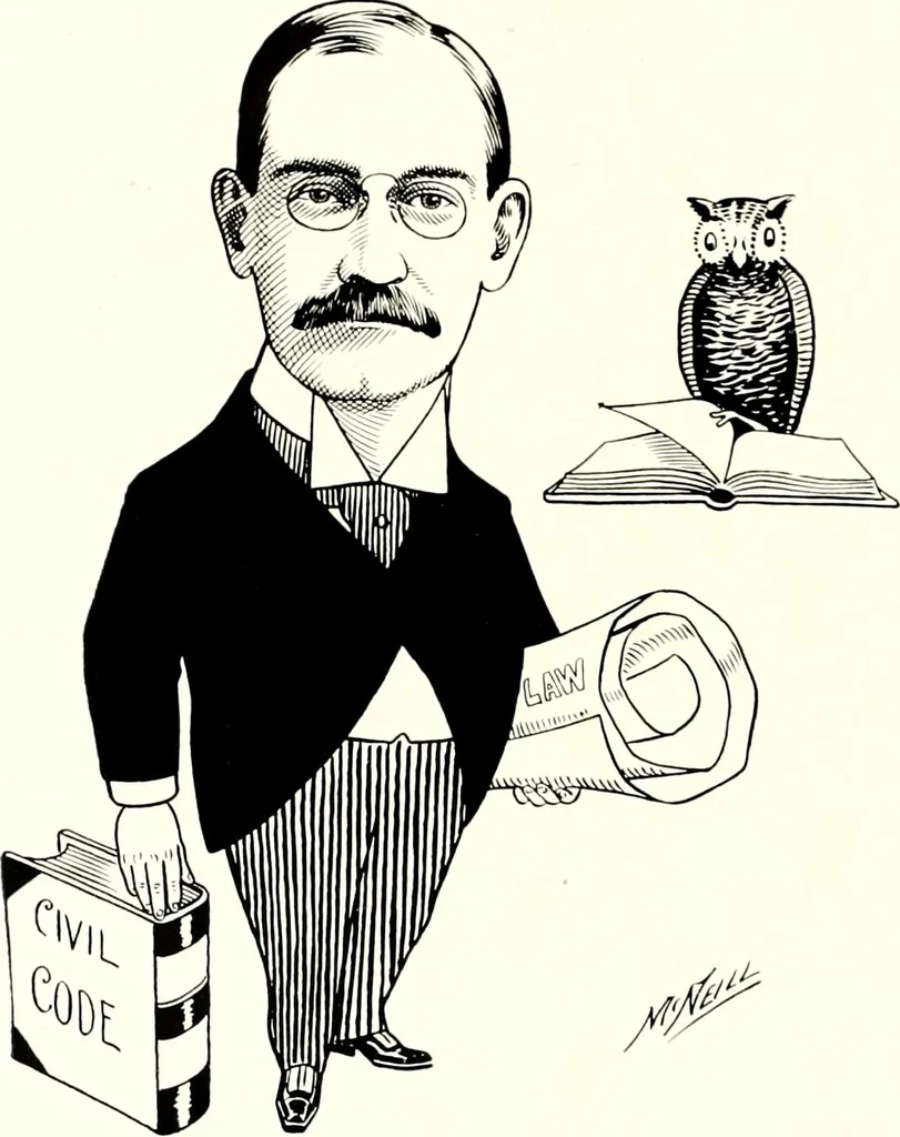 An illustration from A gallery of pen sketches in black and white of "Cincinnatians as we see 'em", 1905, leaf 255