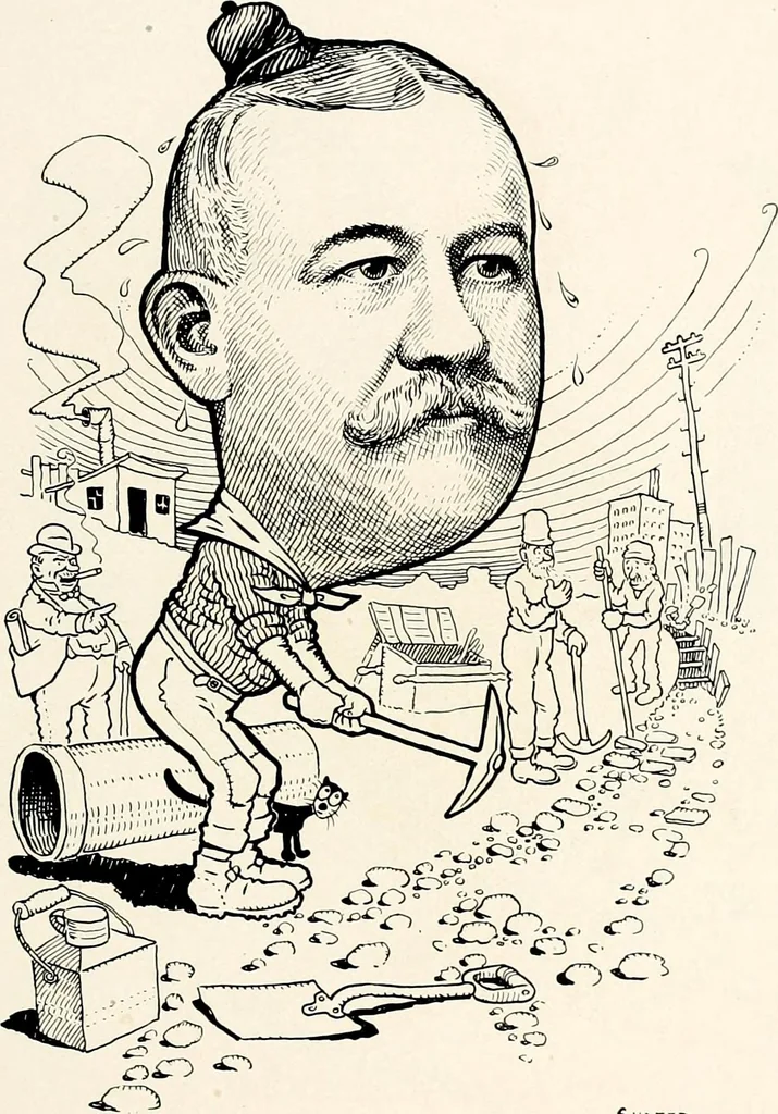 An illustration from A gallery of pen sketches in black and white of "Cincinnatians as we see 'em", 1905, leaf 256