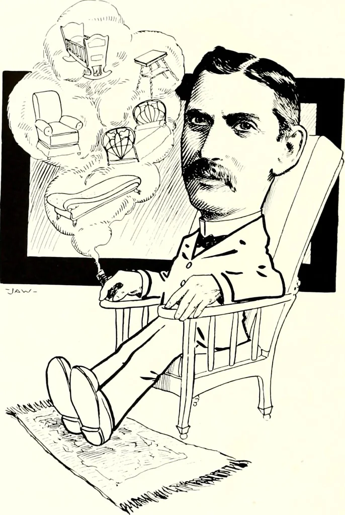 An illustration from A gallery of pen sketches in black and white of "Cincinnatians as we see 'em", 1905, leaf 257