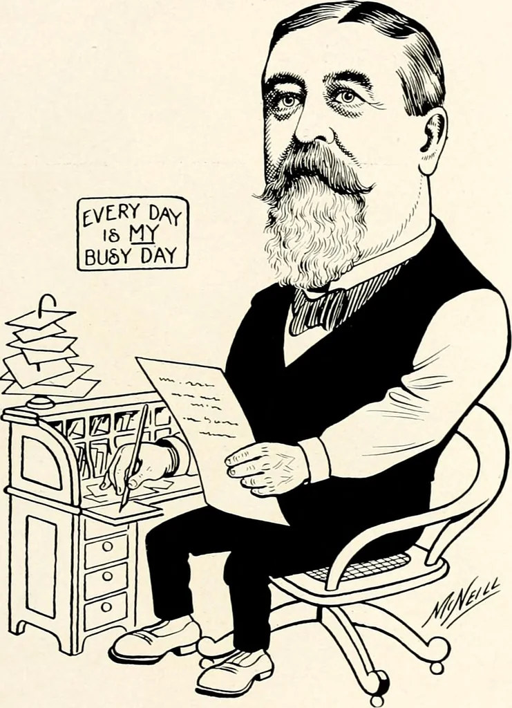 An illustration from A gallery of pen sketches in black and white of "Cincinnatians as we see 'em", 1905, leaf 266