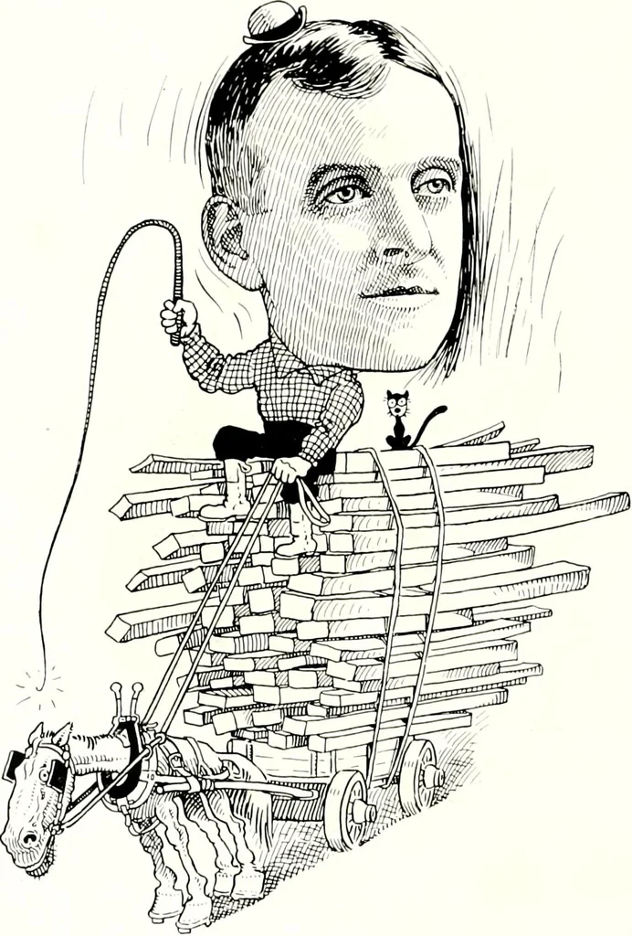 An illustration from A gallery of pen sketches in black and white of "Cincinnatians as we see 'em", 1905, leaf 27
