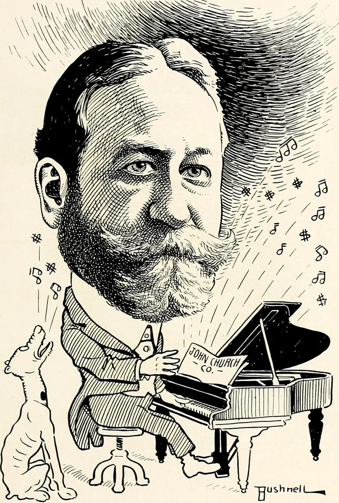 An illustration from A gallery of pen sketches in black and white of "Cincinnatians as we see 'em", 1905, leaf 270