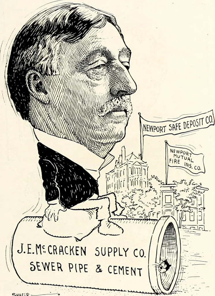An illustration from A gallery of pen sketches in black and white of "Cincinnatians as we see 'em", 1905, leaf 282