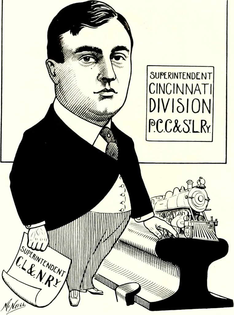 An illustration from A gallery of pen sketches in black and white of "Cincinnatians as we see 'em", 1905, leaf 283