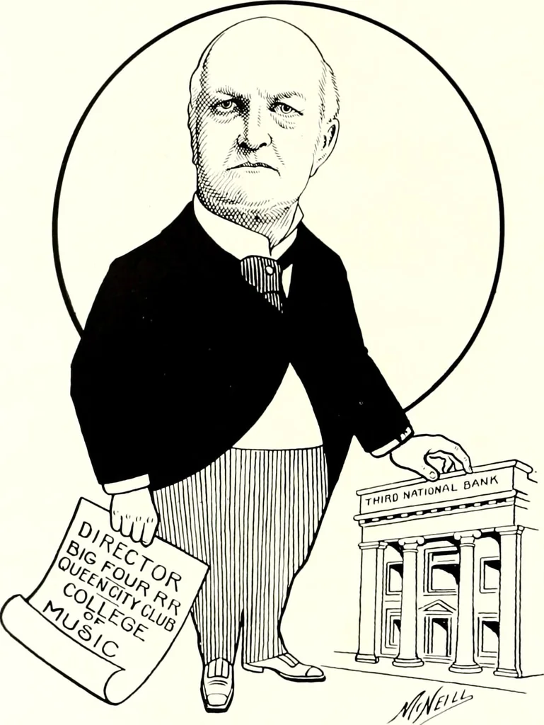 An illustration from A gallery of pen sketches in black and white of "Cincinnatians as we see 'em", 1905, leaf 285