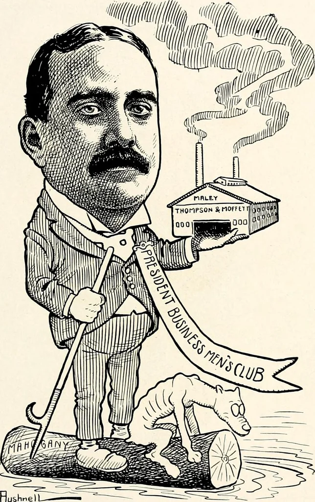 An illustration from A gallery of pen sketches in black and white of "Cincinnatians as we see 'em", 1905, leaf 312