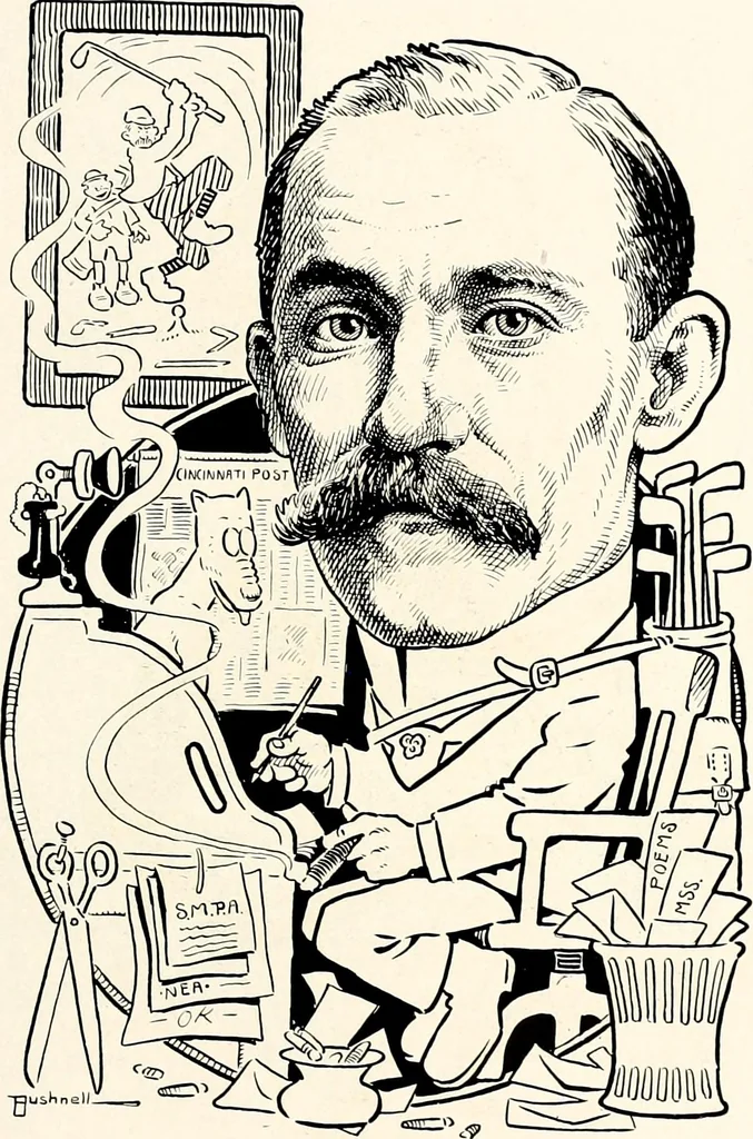 An illustration from A gallery of pen sketches in black and white of "Cincinnatians as we see 'em", 1905, leaf 316