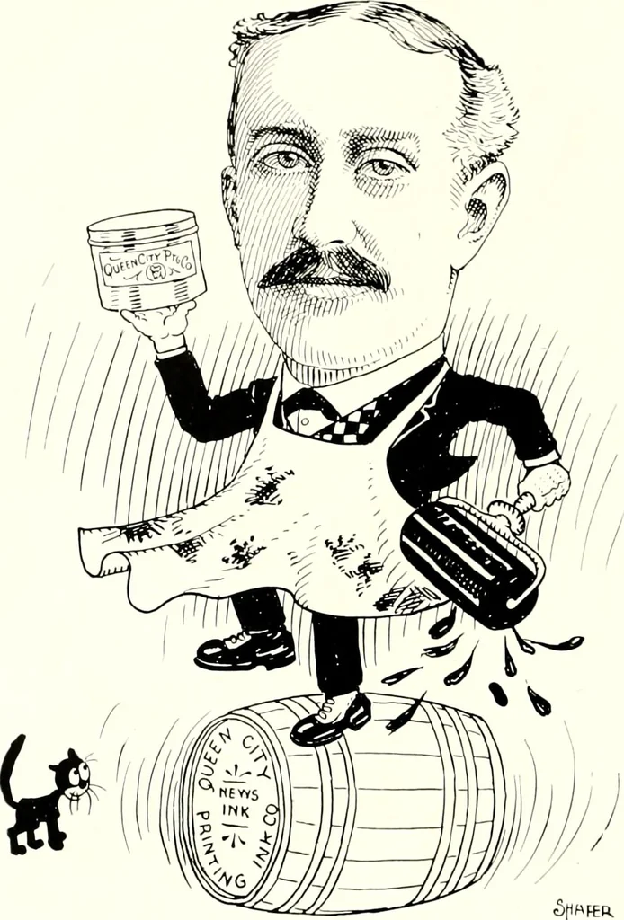 An illustration from A gallery of pen sketches in black and white of "Cincinnatians as we see 'em", 1905, leaf 319