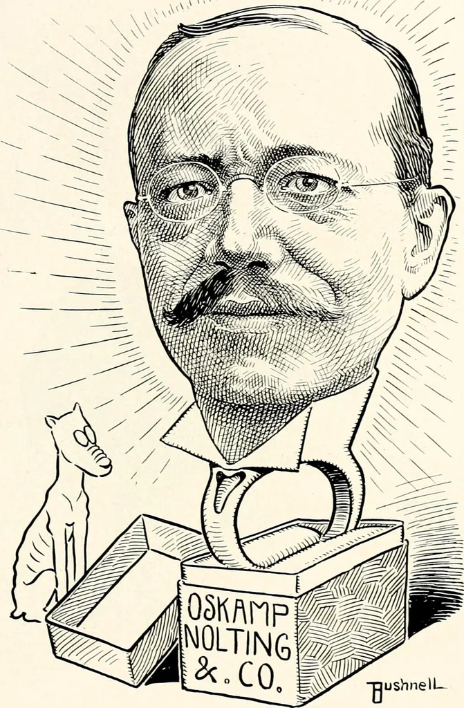 An illustration from A gallery of pen sketches in black and white of "Cincinnatians as we see 'em", 1905, leaf 326