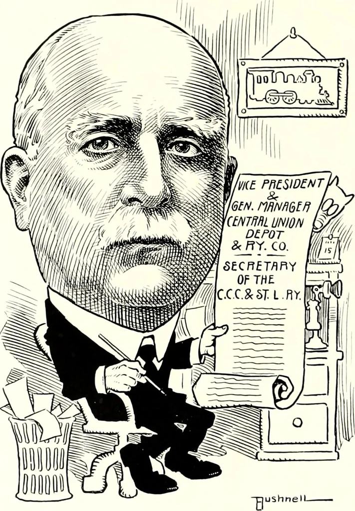 An illustration from A gallery of pen sketches in black and white of "Cincinnatians as we see 'em", 1905, leaf 333