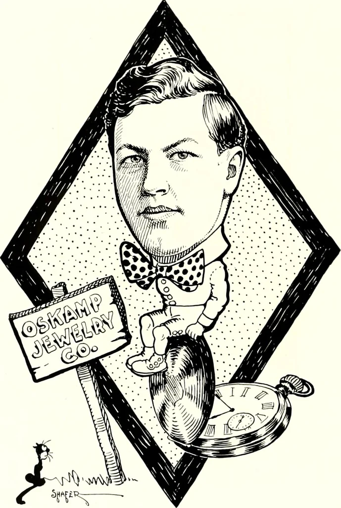 An illustration from A gallery of pen sketches in black and white of "Cincinnatians as we see 'em", 1905, leaf 335