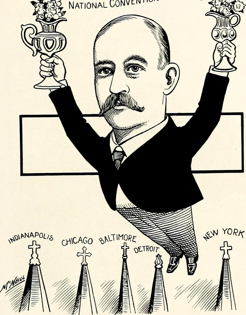 An illustration from A gallery of pen sketches in black and white of "Cincinnatians as we see 'em", 1905, leaf 338