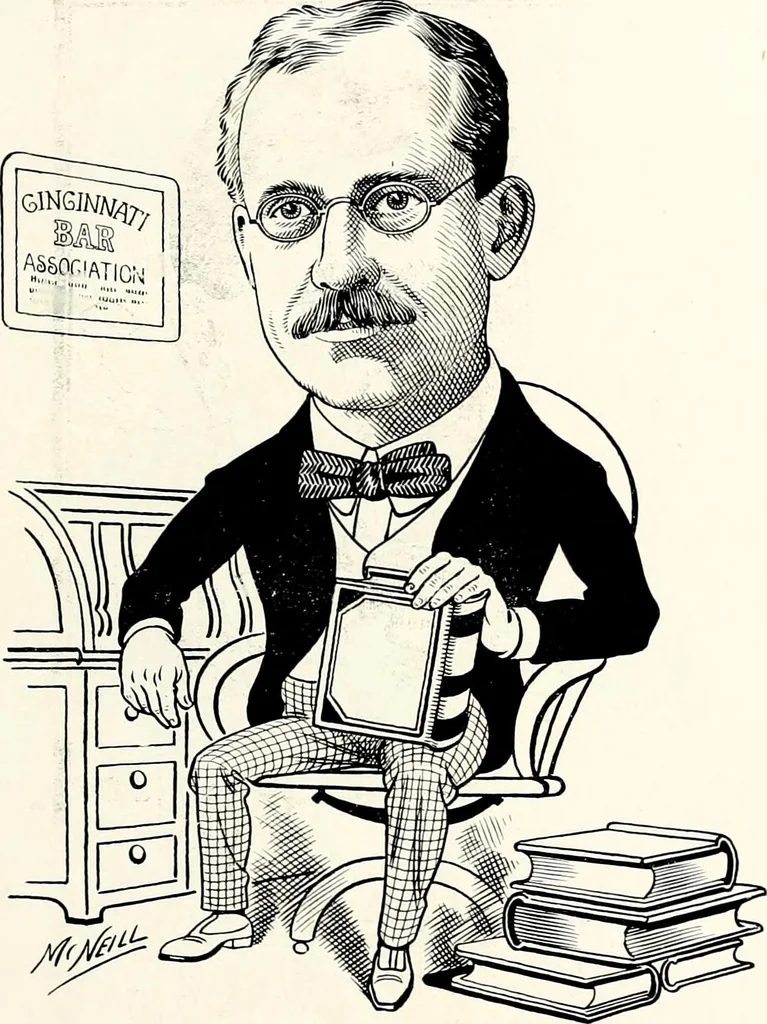 An illustration from A gallery of pen sketches in black and white of "Cincinnatians as we see 'em", 1905, leaf 34