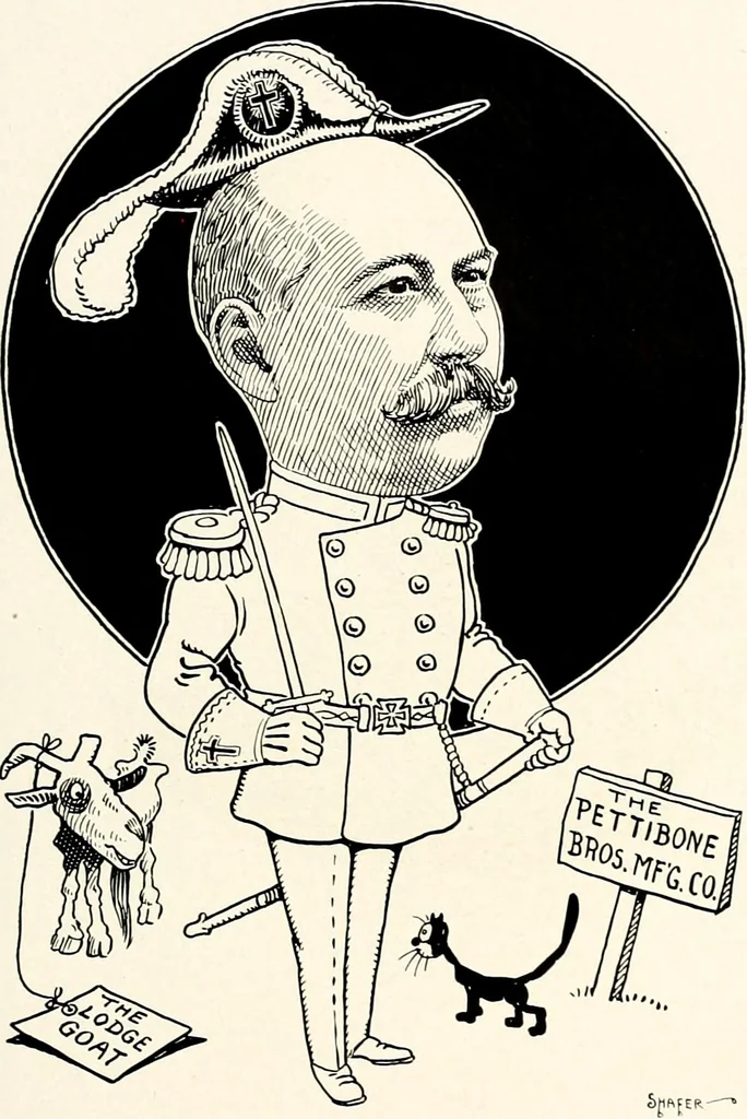 An illustration from A gallery of pen sketches in black and white of "Cincinnatians as we see 'em", 1905, leaf 344