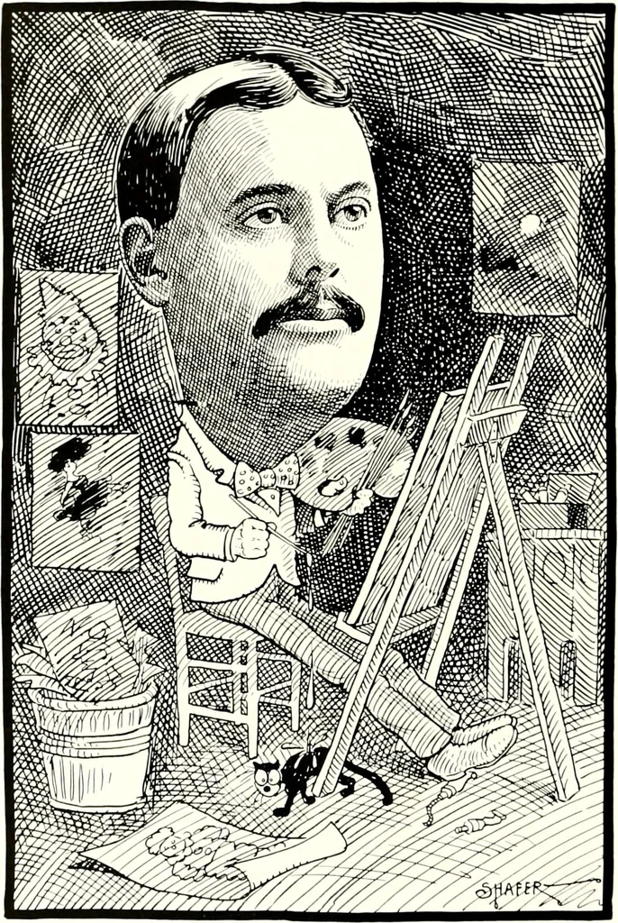 An illustration from A gallery of pen sketches in black and white of "Cincinnatians as we see 'em", 1905, leaf 345