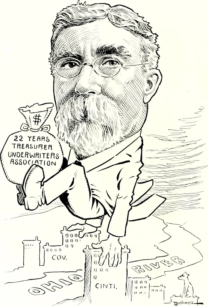 An illustration from A gallery of pen sketches in black and white of "Cincinnatians as we see 'em", 1905, leaf 35