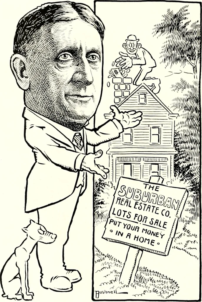 An illustration from A gallery of pen sketches in black and white of "Cincinnatians as we see 'em", 1905, leaf 351