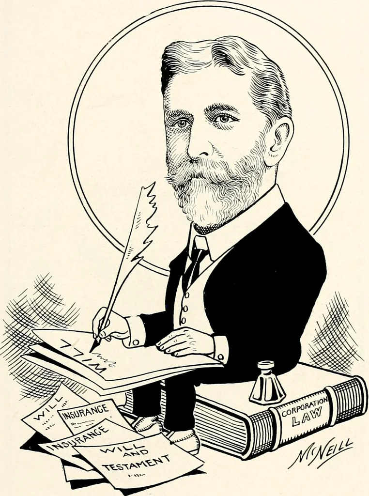 An illustration from A gallery of pen sketches in black and white of "Cincinnatians as we see 'em", 1905, leaf 354