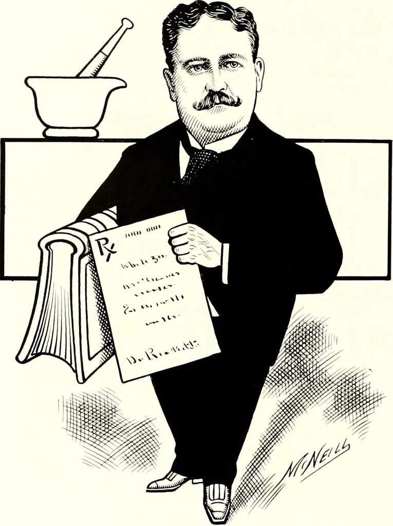 An illustration from A gallery of pen sketches in black and white of "Cincinnatians as we see 'em", 1905, leaf 357
