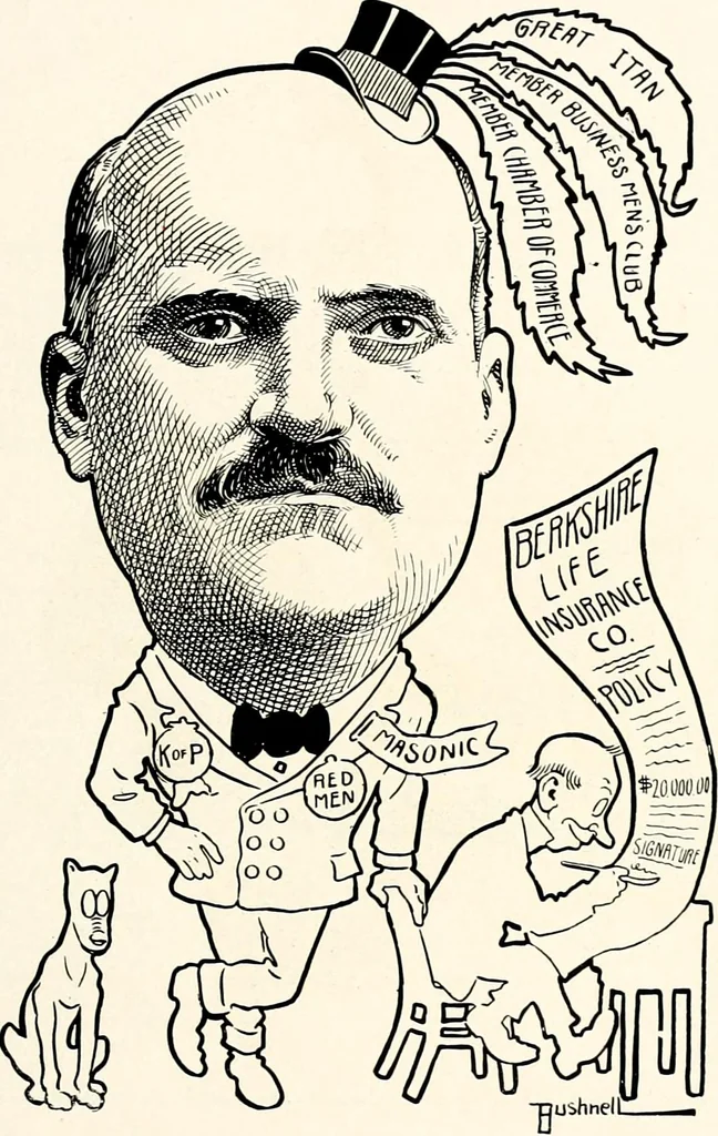 An illustration from A gallery of pen sketches in black and white of "Cincinnatians as we see 'em", 1905, leaf 360