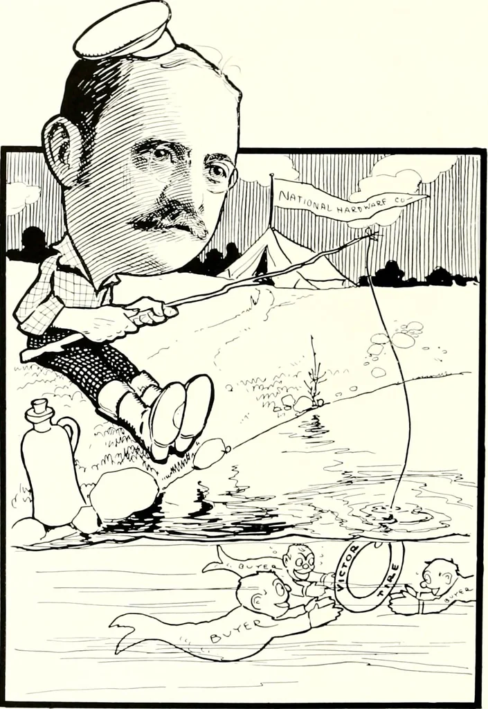An illustration from A gallery of pen sketches in black and white of "Cincinnatians as we see 'em", 1905, leaf 361