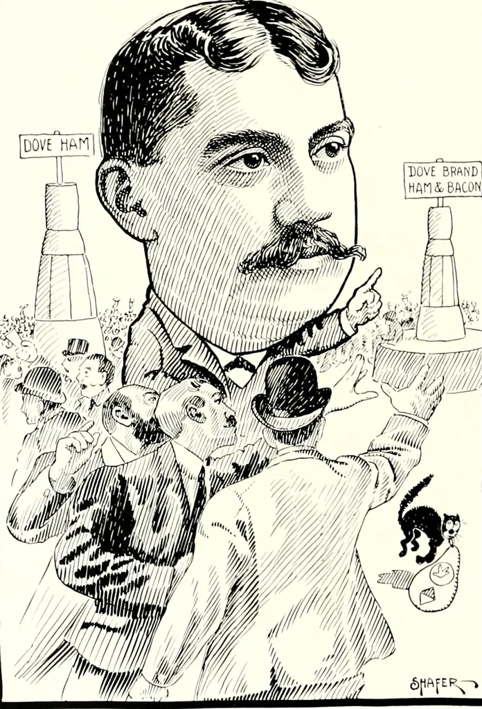 An illustration from A gallery of pen sketches in black and white of "Cincinnatians as we see 'em", 1905, leaf 365