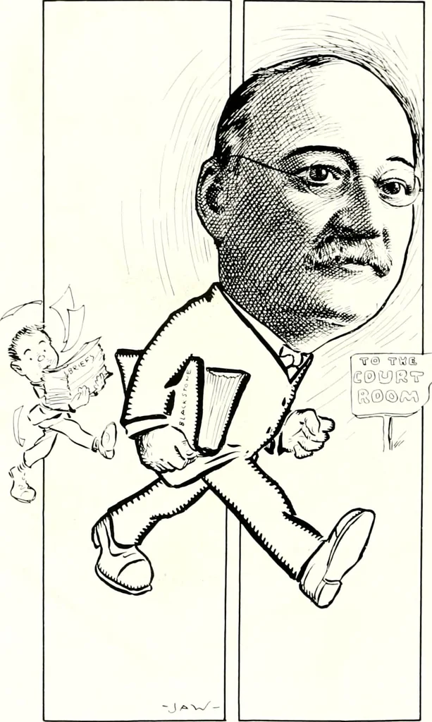 An illustration from A gallery of pen sketches in black and white of "Cincinnatians as we see 'em", 1905, leaf 37