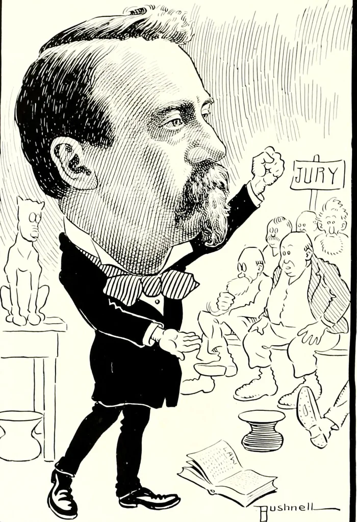 An illustration from A gallery of pen sketches in black and white of "Cincinnatians as we see 'em", 1905, leaf 371
