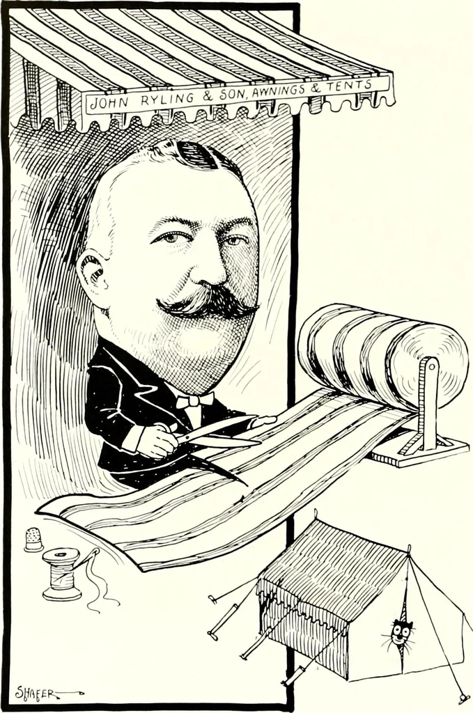 An illustration from A gallery of pen sketches in black and white of "Cincinnatians as we see 'em", 1905, leaf 373