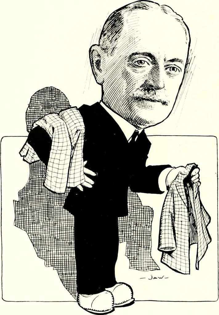 An illustration from A gallery of pen sketches in black and white of "Cincinnatians as we see 'em", 1905, leaf 375