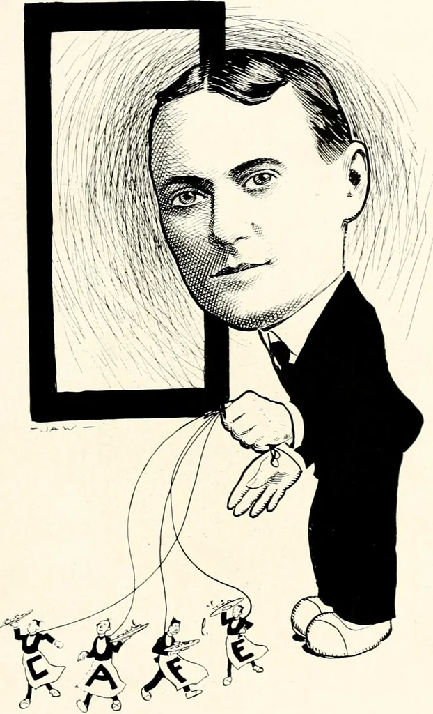 An illustration from A gallery of pen sketches in black and white of "Cincinnatians as we see 'em", 1905, leaf 378