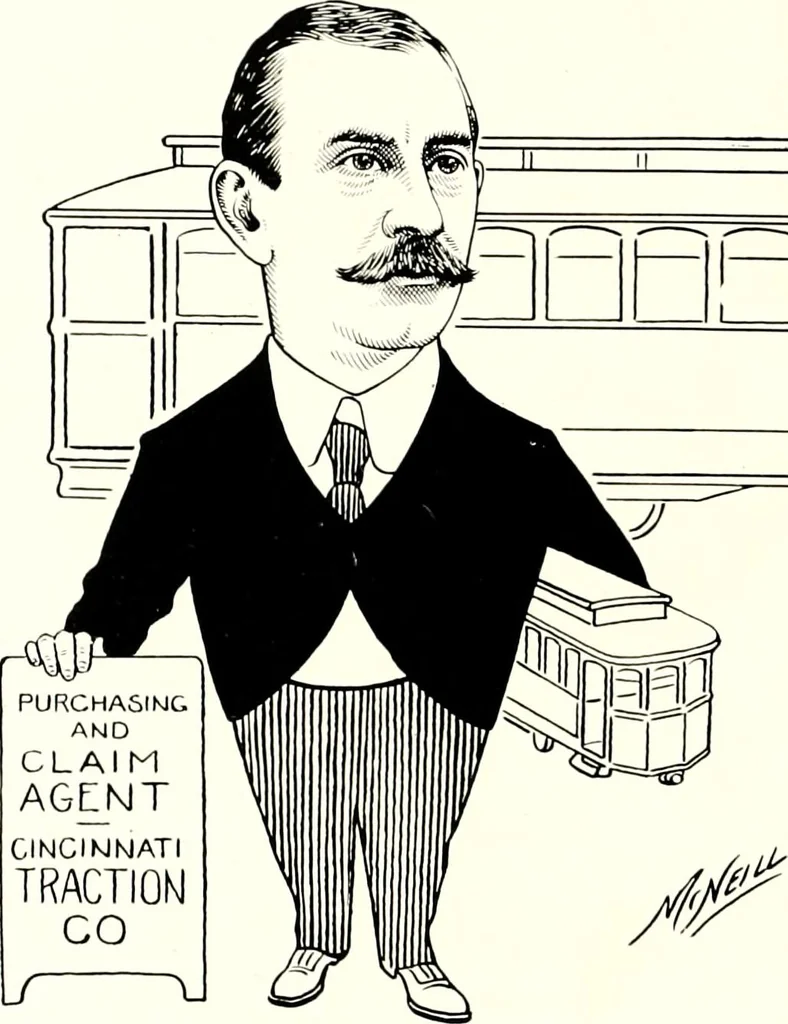 An illustration from A gallery of pen sketches in black and white of "Cincinnatians as we see 'em", 1905, leaf 379