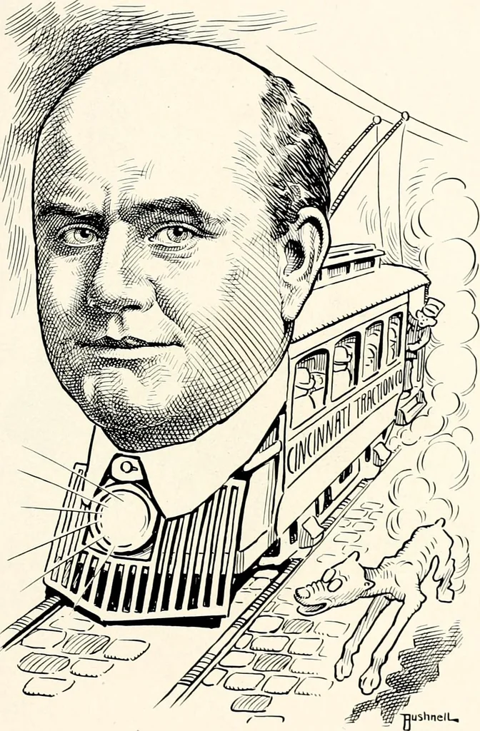 An illustration from A gallery of pen sketches in black and white of "Cincinnatians as we see 'em", 1905, leaf 380