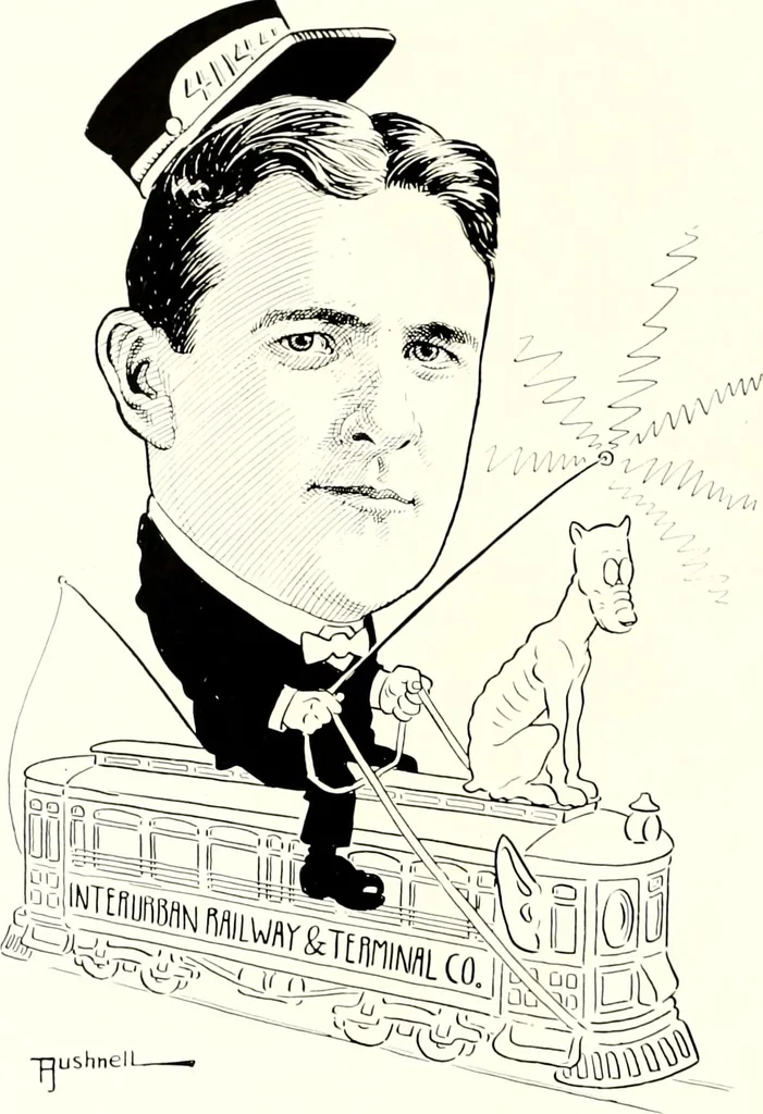 An illustration from A gallery of pen sketches in black and white of "Cincinnatians as we see 'em", 1905, leaf 383