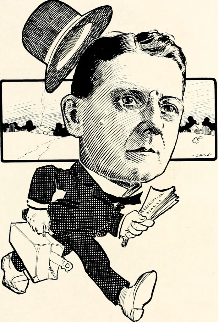 An illustration from A gallery of pen sketches in black and white of "Cincinnatians as we see 'em", 1905, leaf 384