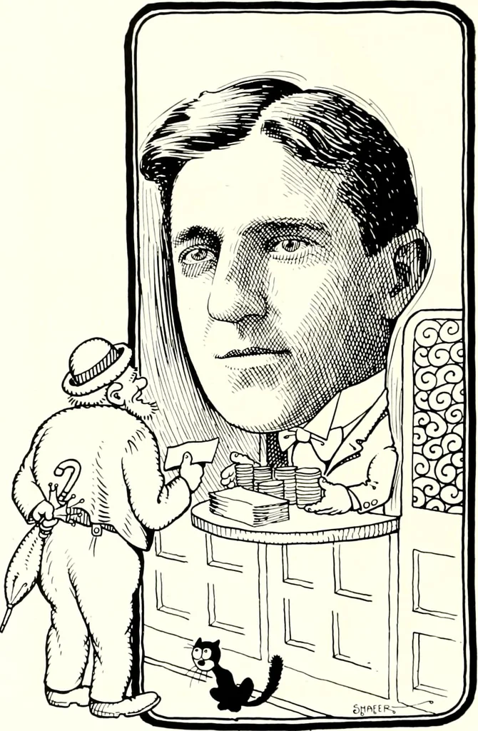 An illustration from A gallery of pen sketches in black and white of "Cincinnatians as we see 'em", 1905, leaf 387