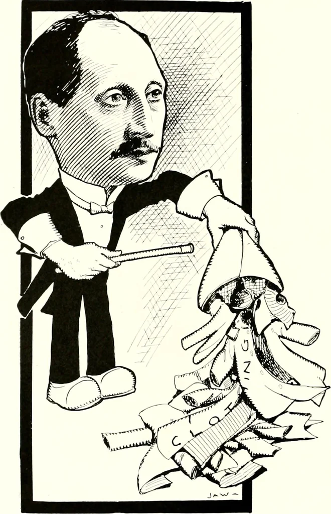 An illustration from A gallery of pen sketches in black and white of "Cincinnatians as we see 'em", 1905, leaf 389